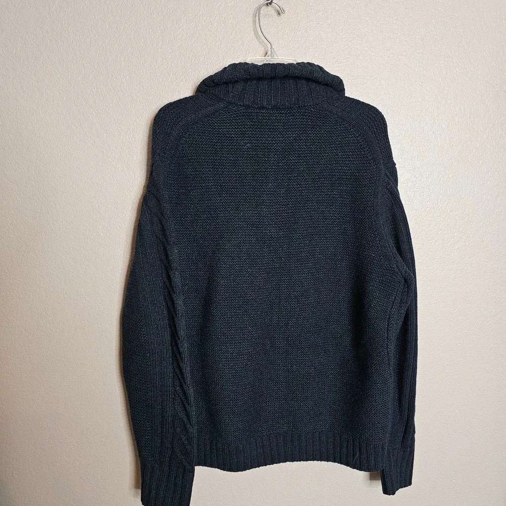 NWT Banana Republic Mens Green Italian Merino Wool Cable Knit Sweater Large